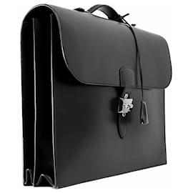 Hermès-Hermes Box Calf Sac a Depeche 38 Briefcase-Black