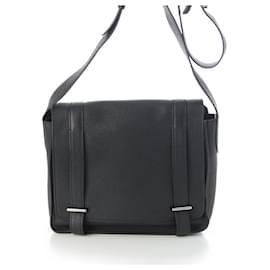 Hermès-Sac à bandoulière en cuir Hermes Steve Caporal 27-Noir