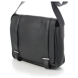 Hermès-Sac à bandoulière en cuir Hermes Steve Caporal 27-Noir