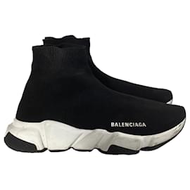 Balenciaga-Balenciaga Speed Sneakers in Black Polyester-Black