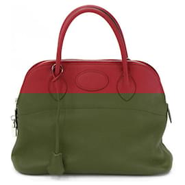 Hermès-Sac à main en cuir Hermes Bolide 31 rouge-Rouge