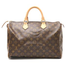 Louis Vuitton-Louis Vuitton Speedy 35 Monogram Leather Handbag-Brown