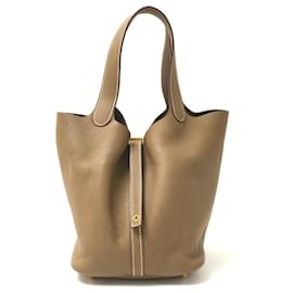 Hermès-Sac à main Hermes Picotin Lock MM-Marron