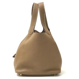 Hermès-Sac à main Hermes Picotin Lock MM-Marron