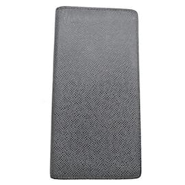 Louis Vuitton-Portefeuille Brazza Taiga Louis Vuitton-Gris