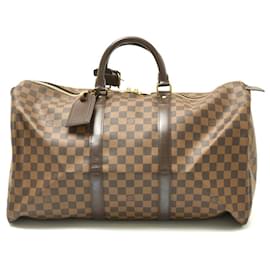 Louis Vuitton-Sac de voyage Louis Vuitton Damier Ebene Keepall 50-Marron