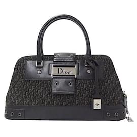 Dior-Dior Canvas Trotter Handbag Black-Black