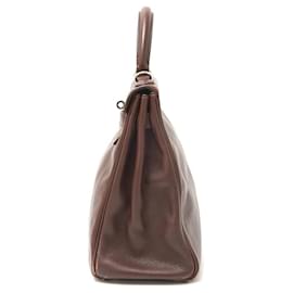 Hermès-Sac à main Hermes Kelly 32 2WAY Havana Argent-Marron