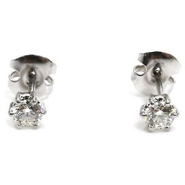 TASAKI Diamant Ohrringe aus Pt900 Platin Silber Metallisch
