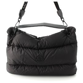 Borsa a spalla 2WAY in pelle e nylon Moncler nera Nero
