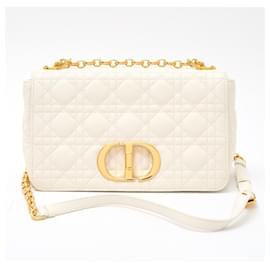 Dior-Dior Lambskin Caro Chain Shoulder Bag-White