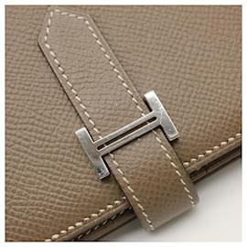 Hermès-Hermes Bearn Souffle Long Wallet Leather-Brown