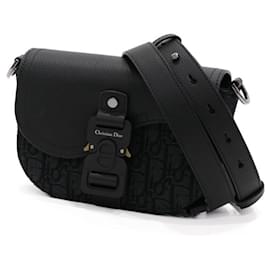 Dior-Dior Saddle Flap Messenger Bag Oblique Jacquard Calfskin-Black