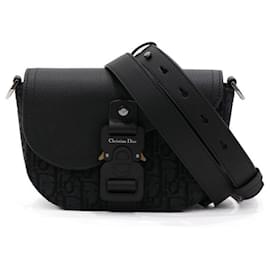 Dior-Dior Saddle Flap Messenger Bag Oblique Jacquard Calfskin-Black