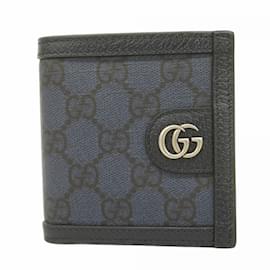 Gucci-Gucci Ophidia Navy Bi-Fold Wallet-Navy blue
