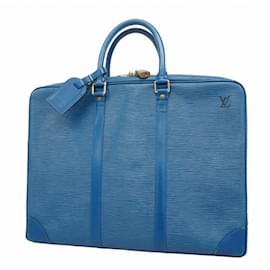 Louis Vuitton-Sac à main Porte Document Voyage Epi Louis Vuitton-Bleu