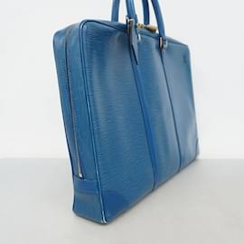 Louis Vuitton-Sac à main Porte Document Voyage Epi Louis Vuitton-Bleu