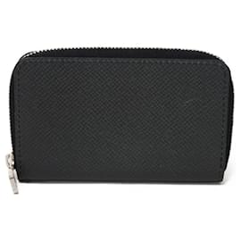 Louis Vuitton-Porte-monnaie zippé Taiga Louis Vuitton-Noir,Gris