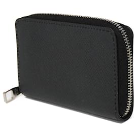 Louis Vuitton-Porte-monnaie zippé Taiga Louis Vuitton-Noir,Gris