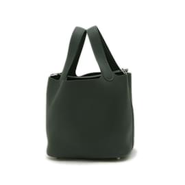 Hermès-Sac à main Hermes Picotin Lock PM-Vert foncé