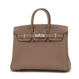 Hermès-Sac à main Hermes Birkin 25 en gris Etoupe-Taupe