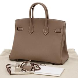 Hermès-Sac à main Hermes Birkin 25 en gris Etoupe-Taupe