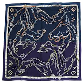 Hermès-Hermes Carre 140 Geant Shawl Les Chevaux Dechaines-Other