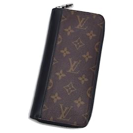 Louis Vuitton-Portefeuille vertical Zippy Monogram Macassar Louis Vuitton-Noir,Monogramme