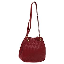 Autre Marque-BOTTEGA VENETA INTRECCIATO Shoulder Bag Leather Red Auth 116236-Red