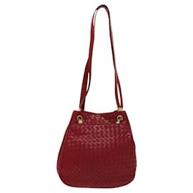 Autre Marque-BOTTEGA VENETA INTRECCIATO Shoulder Bag Leather Red Auth 116236-Red