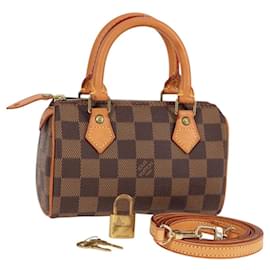 Louis Vuitton-LOUIS VUITTON Damier Ebene Mini Speedy Hand Bag SPO N41536 LV Auth 117814SM-Other