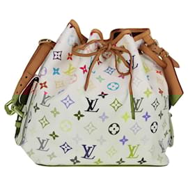 Louis Vuitton-LOUIS VUITTON Monogram Multicolor Petit Noe Bag White M42229 LV Auth 121428AM-White
