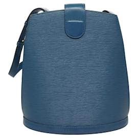 Louis Vuitton-LOUIS VUITTON Epi Cluny Shoulder Bag Blue M52255 LV Auth BA1685-Blue