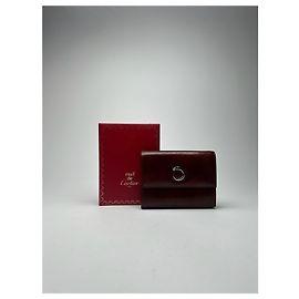 Vintage Cartier patent leather Panthere wallet red Red