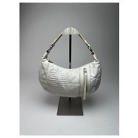 Bolsa vintage de algodão e couro Givenchy branca Branco