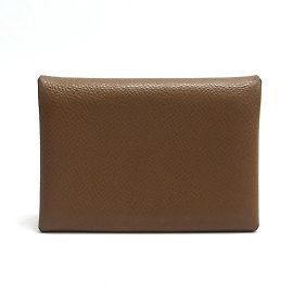 Hermès Calvi Duo Geldbörse mit zwei Falten Braun