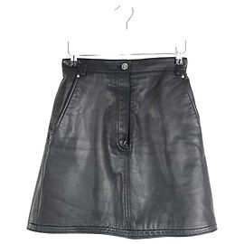 Carven Schwarze Leder-Minirock Schwarz