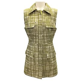 Vestido mini de tweed con cuello verde de Jason Wu Verde