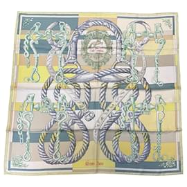 Hermès-Hermes Lime Green / Yellow Della Cavalleria Print Square Silk Twill Scarf-Multiple colors