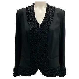 Anne Fontaine Black Ruffled Aurelie Jacket Black