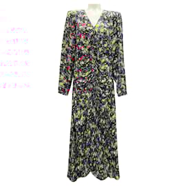 Autre Marque-Rohe Green Multi Sabrina Happy Floral Print Midi Dress-Multiple colors