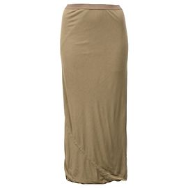 Saia midi ajustada Rick Owens em algodão marrom Marrom Vermelho