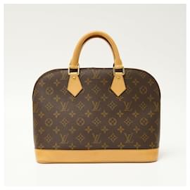 Louis Vuitton-Louis Vuitton Alma PM Monogram Canvas Leather Handbag-Brown