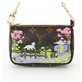 Louis Vuitton-Bolsa Mini Pochette Chain Vivienne Monogram Louis Vuitton-Marrom