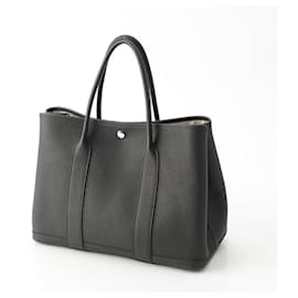 Hermès-Sac tote en cuir Hermes Garden Party 36 PM-Noir