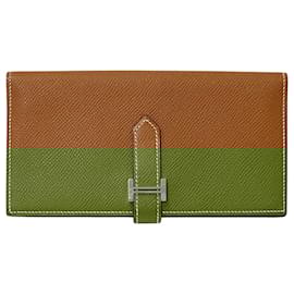 Hermès-Portefeuille Soufflé Bearn Hermes Marron-Marron