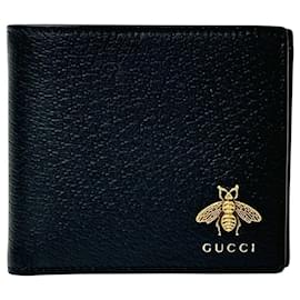 Gucci-Gucci Leather Men's Bifold Wallet-Black