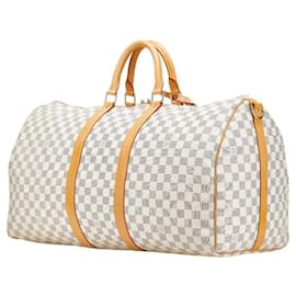 Louis Vuitton-Louis Vuitton Keepall Bandouliere Damier Azur 2way bag-White