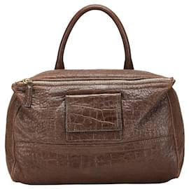 Givenchy-Givenchy Pandora Leather Shoulder Bag-Brown