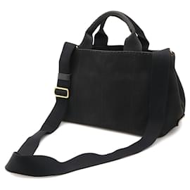 Prada-Prada Canapa 2way Tote Bag 1BG439 Canvas Nero-Black